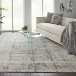 Ivory Blue Dotted Luxurious Modern Easy To Clean Rug For Bedroom & Living Room-66 X 230Cm (Runner) - thumbnail 2
