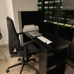 120Cm Black Computer Desk Side Bookshelves Study Workstation - thumbnail 1