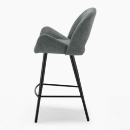 Furniturebox Uk 2X Layla Grey Fabric Bar Chairs - thumbnail 5