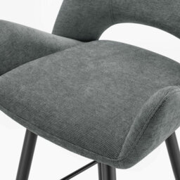 Furniturebox Uk 2X Layla Grey Fabric Bar Chairs - thumbnail 7