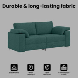 Vidaxl Sofa With Cushion Dark Green 180 X 77 X 82 Cm Fabric - thumbnail 7