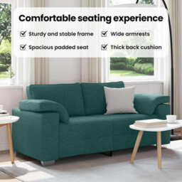 Vidaxl Sofa With Cushion Dark Green 180 X 77 X 82 Cm Fabric - thumbnail 8