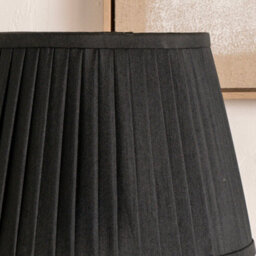 Pacific Lifestyle 30Cm Black Poly Cotton Pleated Lampshade For Table Lamps - thumbnail 2
