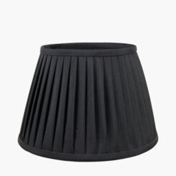 Pacific Lifestyle 30Cm Black Poly Cotton Pleated Lampshade For Table Lamps
