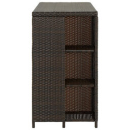 Walplus Bar Table With Storage Rack Brown 120X60X110 Cm Poly Rattan - thumbnail 3