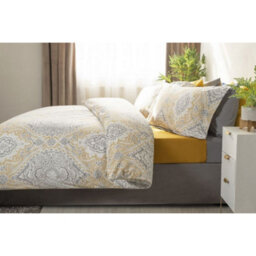 Belledorm Maya Paisley Duvet Cover Set White/grey/oyster (Superking) - thumbnail 1