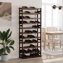 Vidaxl Wine Rack For 77 Bottles Black Solid Wood Pine