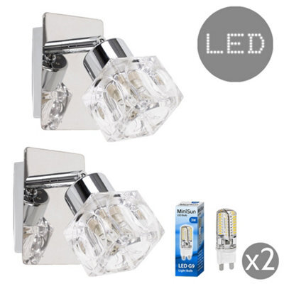 Valuelights Ritz Silver Indoor Wall Spotlight And G9 Capsule Led 2.6W Warm White 3000K Bulb - image 1
