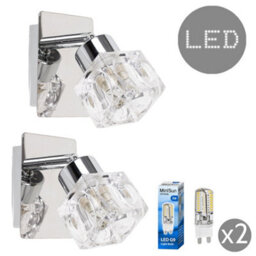 Valuelights Ritz Silver Indoor Wall Spotlight And G9 Capsule Led 2.6W Warm White 3000K Bulb