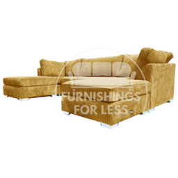 Furnishings For Less UK Bishop Mustard U Shaped Soft Fabric Jumbo Cord Detachable 5 Seater Large Sofa - thumbnail 5