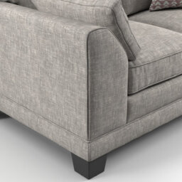 Furnishings For Less UK Hilliard Fullback Fabric 3 Seater Sofa Mist - thumbnail 5