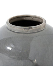Garda Grey Glazed Juniper Vase, Modern Artisanal Centerpiece - thumbnail 2