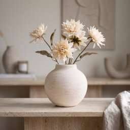 Candlelight Small Beige Matt Ceramic Plain Bud Vase, (H)10.3Cm