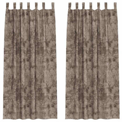 Berkfield Classic Curtain With Curtains 2 Pcs Cappuccino 260 X 140 Cm Velvet - image 1
