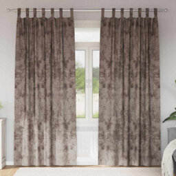 Berkfield Classic Curtain With Curtains 2 Pcs Cappuccino 260 X 140 Cm Velvet - thumbnail 2