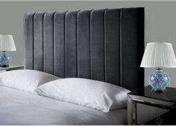 "Empire Beds Portland 24"" Height Headboard In Black Plush Velvet Fabric For Single Beds"