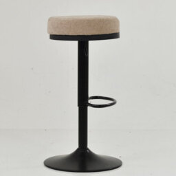 Lakeland Furniture Lorrel Fawn Brown Fabric Black Adjustable Base Bar Stool - thumbnail 4