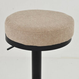 Lakeland Furniture Lorrel Fawn Brown Fabric Black Adjustable Base Bar Stool - thumbnail 7
