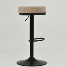Lakeland Furniture Lorrel Fawn Brown Fabric Black Adjustable Base Bar Stool - thumbnail 5
