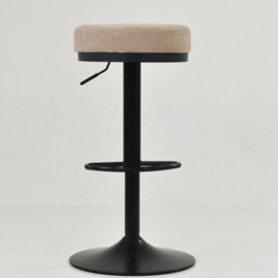Lakeland Furniture Lorrel Fawn Brown Fabric Black Adjustable Base Bar Stool - thumbnail 3