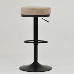 Lakeland Furniture Lorrel Fawn Brown Fabric Black Adjustable Base Bar Stool - thumbnail 6