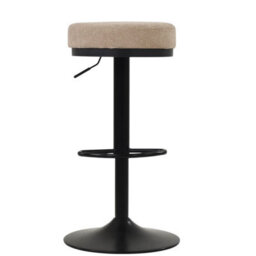 Lakeland Furniture Lorrel Fawn Brown Fabric Black Adjustable Base Bar Stool - thumbnail 1