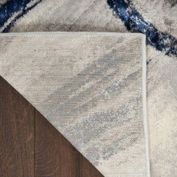 Grey Navy Blue Abstract Modern Living Room Bedroom & Dining Room Rug-66 X 229Cmcm (Runner) - thumbnail 7