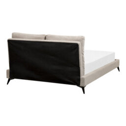 Beliani Bed Corduroy Melle 140 X 200 Cm (Eu Double) Taupe - thumbnail 7