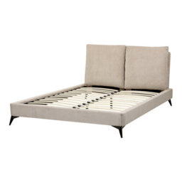 Beliani Bed Corduroy Melle 140 X 200 Cm (Eu Double) Taupe - thumbnail 6