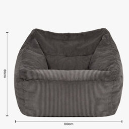 icon Natalia Large Beanbag And Round Footstool Corduroy Charcoal - thumbnail 8