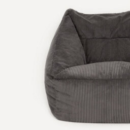 icon Natalia Large Beanbag And Round Footstool Corduroy Charcoal - thumbnail 5