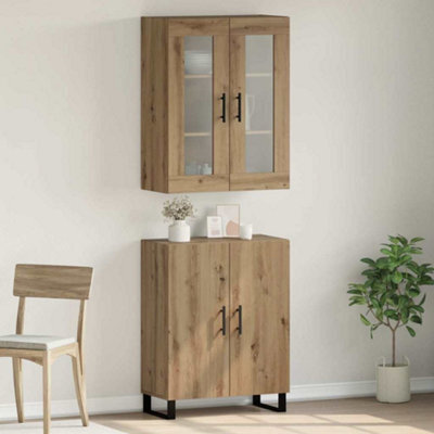 Berkfield Highboard Artisan Oak 69.5 X 34 X 90 Cm Engineered Wood - image 1