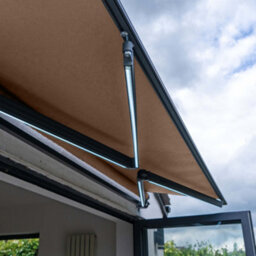 Jack Stonehouse 3 X 2.5M Electric Awning With Led Lights - Aluminium Frame Retractable Sun Shade Canopy For Garden Patio Door Window - Taupe Beige - thumbnail 4
