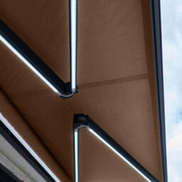 Jack Stonehouse 3 X 2.5M Electric Awning With Led Lights - Aluminium Frame Retractable Sun Shade Canopy For Garden Patio Door Window - Taupe Beige - thumbnail 5