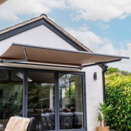 Jack Stonehouse 3 X 2.5M Electric Awning With Led Lights - Aluminium Frame Retractable Sun Shade Canopy For Garden Patio Door Window - Taupe Beige - thumbnail 3