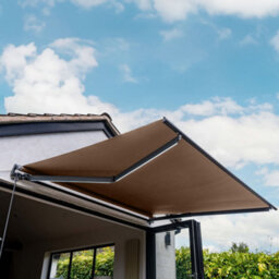 Jack Stonehouse 3 X 2.5M Electric Awning With Led Lights - Aluminium Frame Retractable Sun Shade Canopy For Garden Patio Door Window - Taupe Beige - thumbnail 2