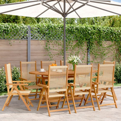 Berkfield Reclining Garden Chairs 8 Pcs Beige Solid Wood Acacia - image 1