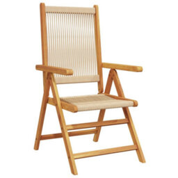 Berkfield Reclining Garden Chairs 8 Pcs Beige Solid Wood Acacia - thumbnail 3