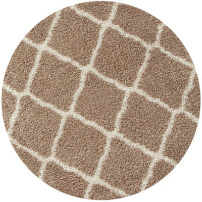 The Rugs Moroccan Shaggy Rugs And Runners Soft High Pile Beige And Ivory Living Room Kitchen Hallway 720 - image 1