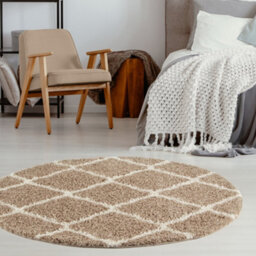 The Rugs Moroccan Shaggy Rugs And Runners Soft  High Pile Beige And Ivory Living Room Kitchen Hallway 720 - thumbnail 4