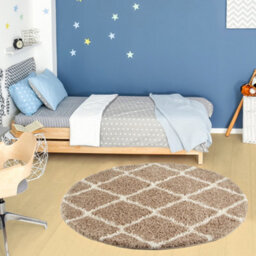 The Rugs Moroccan Shaggy Rugs And Runners Soft  High Pile Beige And Ivory Living Room Kitchen Hallway 720 - thumbnail 5