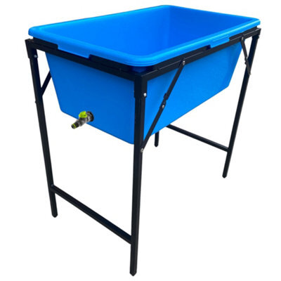 Cost Wise Dog Bath Tub 90L Capacity With Drain Tap (Fits Spaniel Size Dog) Available With Stand Or Freestanding Pink,blue Or Black (Blue Wit - image 1