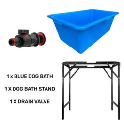 Cost Wise Dog Bath Tub 90L Capacity With Drain Tap (Fits Spaniel Size Dog) Available With Stand Or Freestanding Pink,blue Or Black (Blue Wit - thumbnail 2