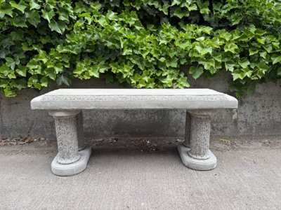 Large Stone Ornate Bench Seat Elegant Outdoor Furniture - image 1