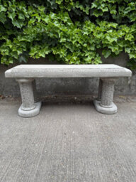Large Stone Ornate Bench Seat Elegant Outdoor Furniture - thumbnail 4