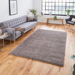 Beige Plain Shaggy Modern Polypropylene Easy To Clean Rug For Living Room Bedroom And Dining Room-120Cm X 170Cm - thumbnail 1