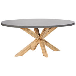 Beliani Garden Dining Table Oristano 190 Cm 100 Cm Concrete Grey - thumbnail 1