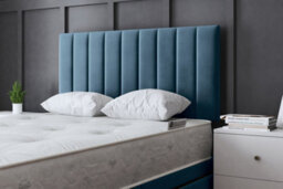 DS Living Amelia Blue Upholstered Panel Divan Bed With Headboard And Two Drawers Double - thumbnail 3