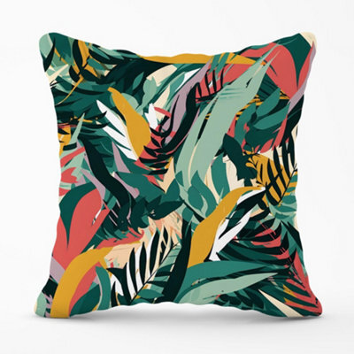 Warren Reed Designer Coloured Tropical Leaves Cushions 60Cm X 60Cm - image 1
