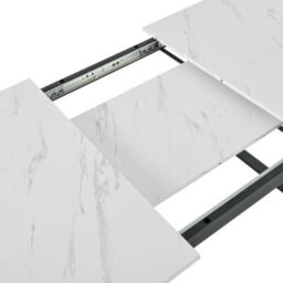 HomeTouch Extendable Dining Table With Marble Effect And Iron Metal Legs 140Cm-180Cm Length - thumbnail 4